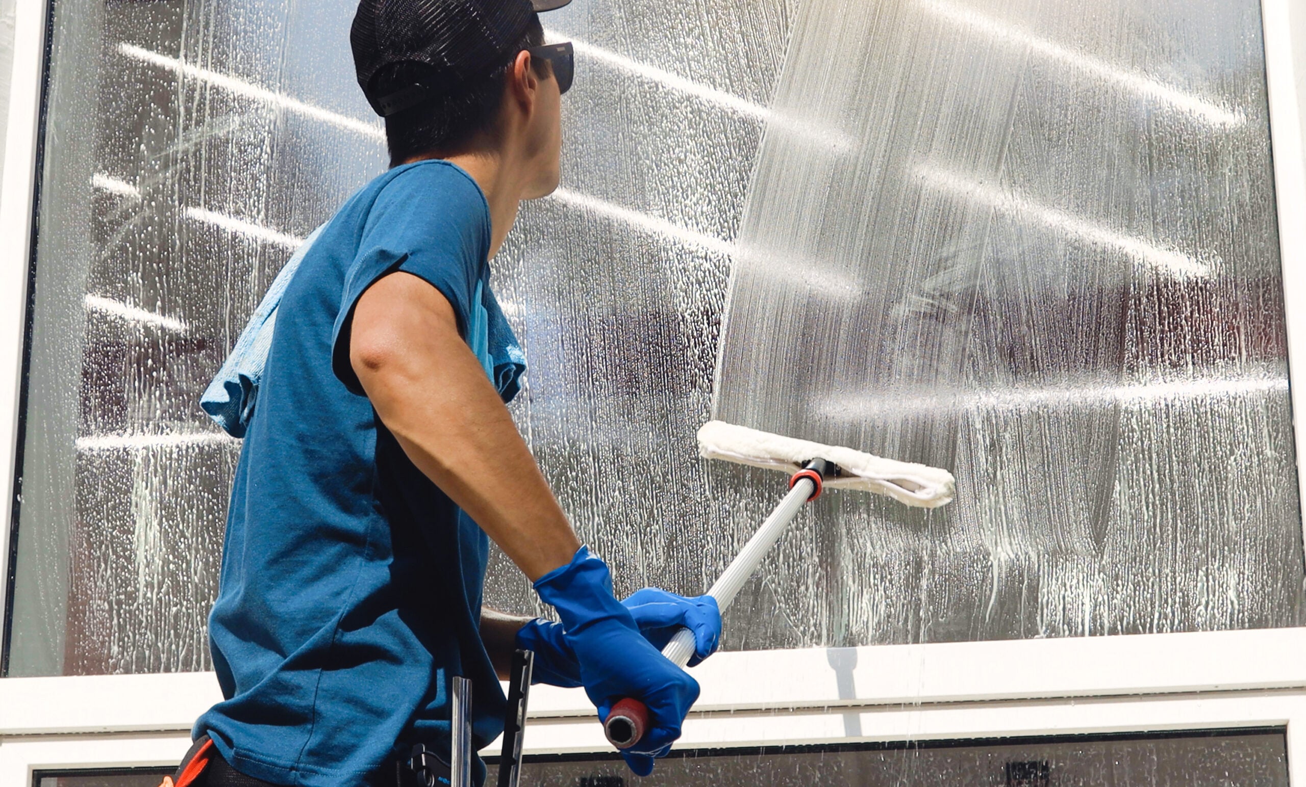 Sparkling clean residential window with bright natural light streaming through
